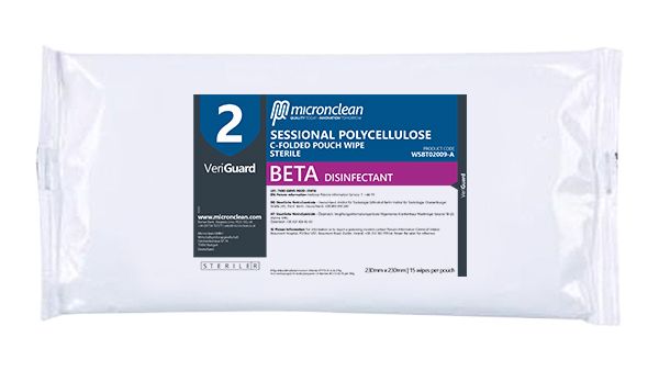 VeriGuard 2 - Beta Polycellulose C-folded Pouch Wipe - Stérile