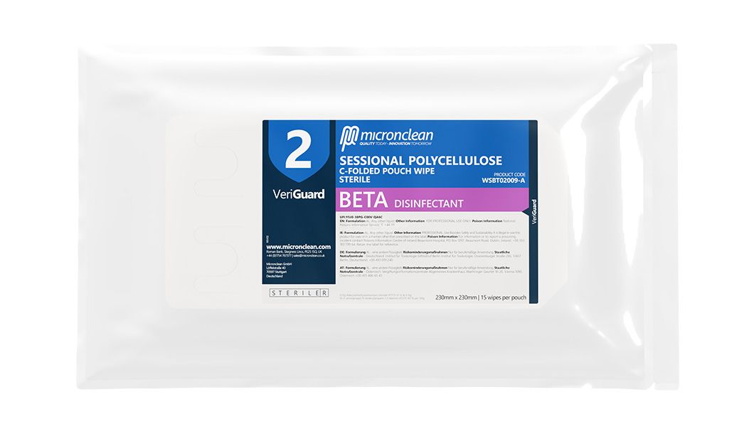 VeriGuard 2 - Beta Polycellulose C-folded Pouch Wipe - Stérile