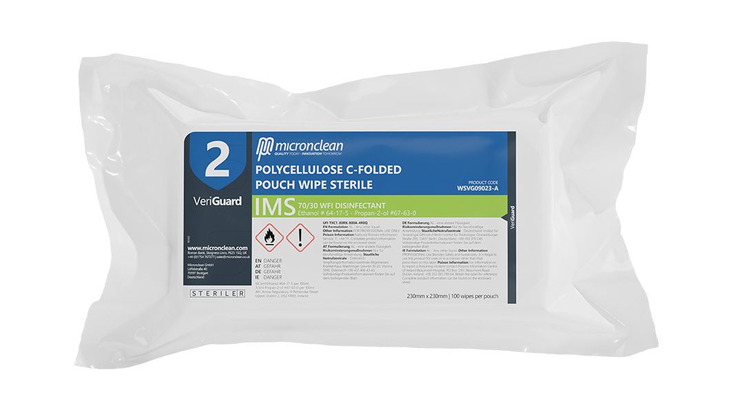VeriGuard 2 - IMS Lingettes en polycellulose pour pochettes pliées en C - Stériles [EU]