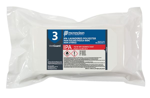 VeriGuard 3 - Lingette pour pochette non pliée en polyester lavé à l'IPA - non stérile [ROW].