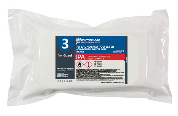 VeriGuard 3 - Lingette non pliée en polyester lavé à l'IPA - Stérile [ROW]