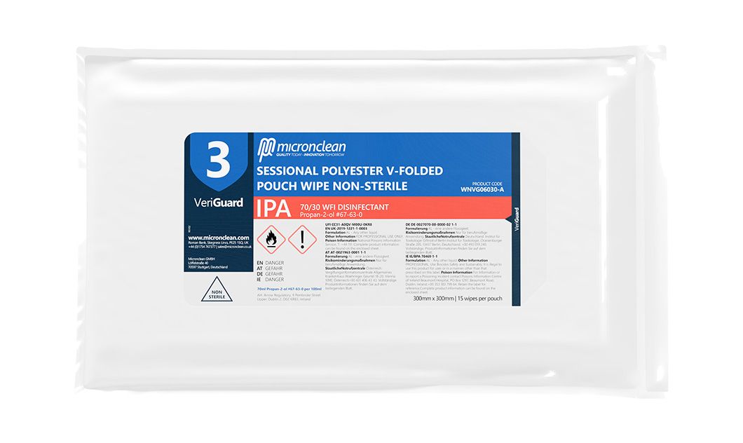 VeriGuard 3 - IPA Polyester V-folded Pouch Wipe - Non stérile [EU]