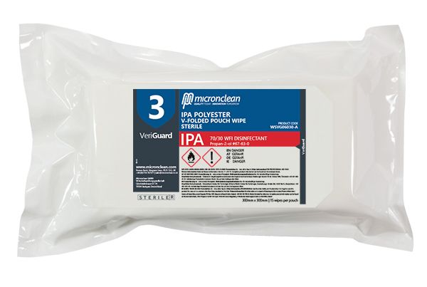 VeriGuard 3 - IPA Polyester V-folded Pouch Wipe - Stérile [ROW]