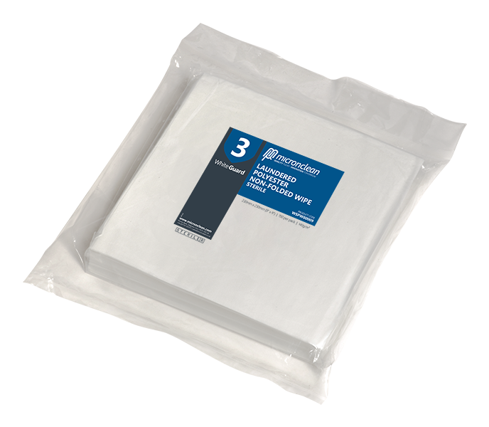 WhiteGuard 3 - Lingettes en polyester lavées - stériles [ROW]